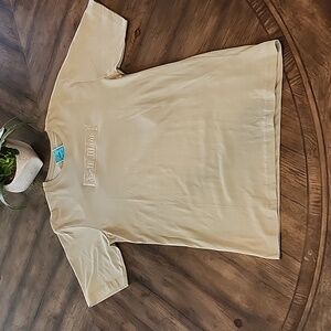 Brand New boys tan T shirt "self Made" center embroidery size small.
